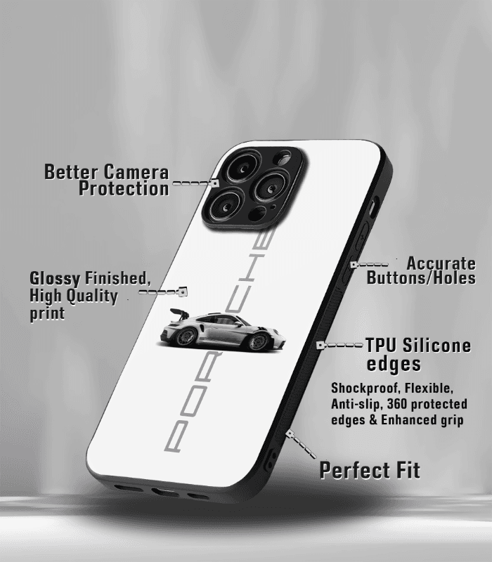porsche super car automotive premium glossy phone case compatible for every phone models.