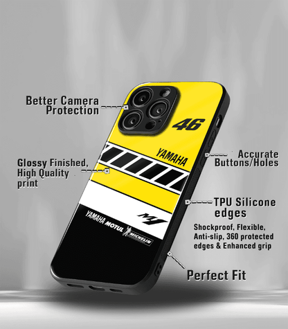 VR46 yamaha Premium Glossy Phone Case compatible for every Phone Models.