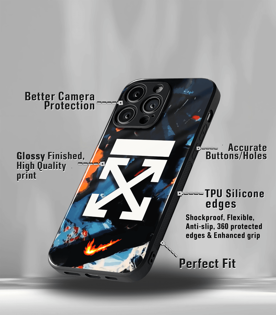 spin off premium glossy phone case compatible for all phone models!