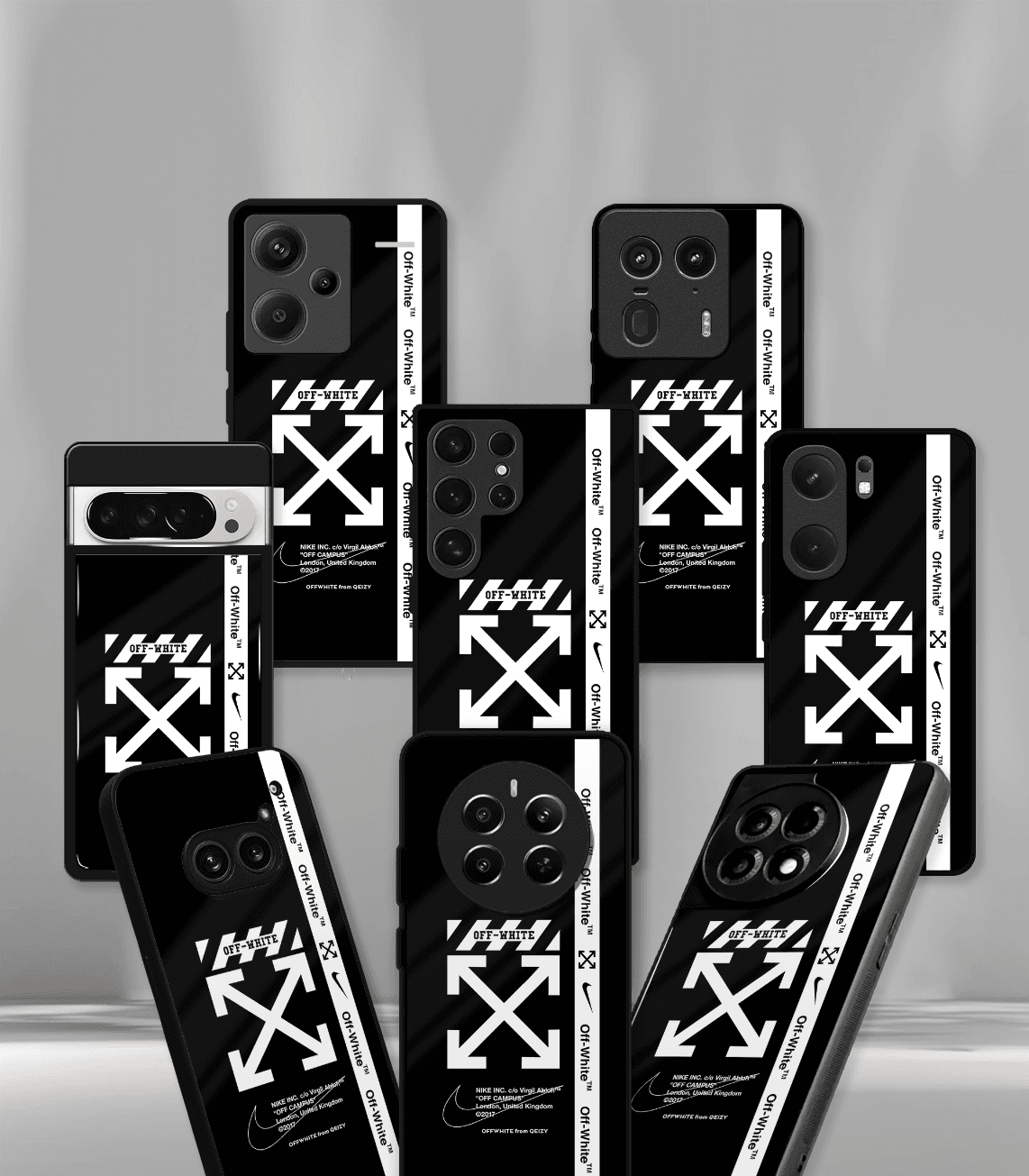 offwhite premium glossy phone case compatible for all phone models!