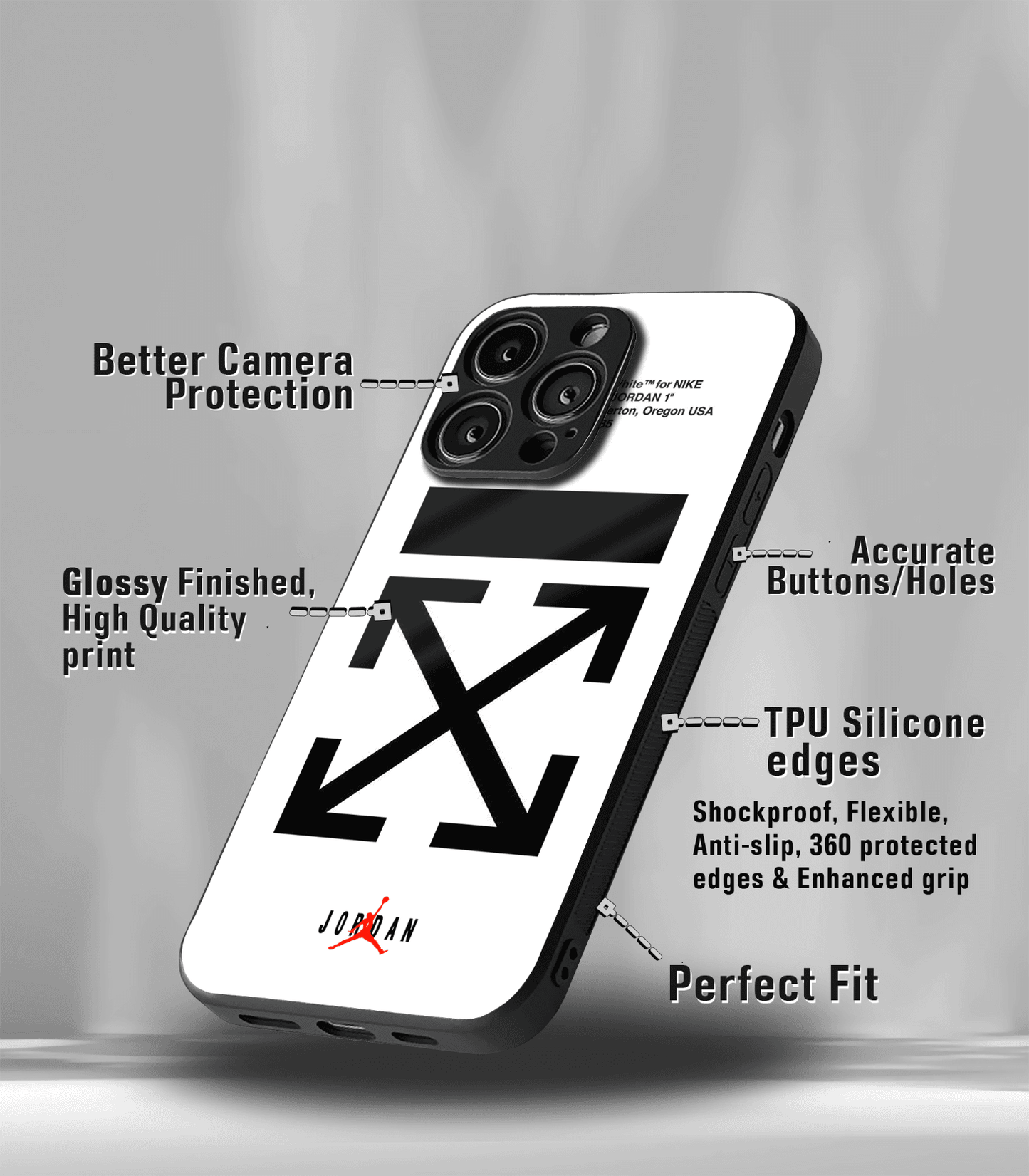 offwhite premium glossy phone case compatible for all phone models!