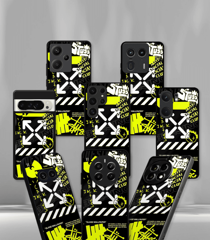 offwhite premium glossy phone case compatible for all phone models!