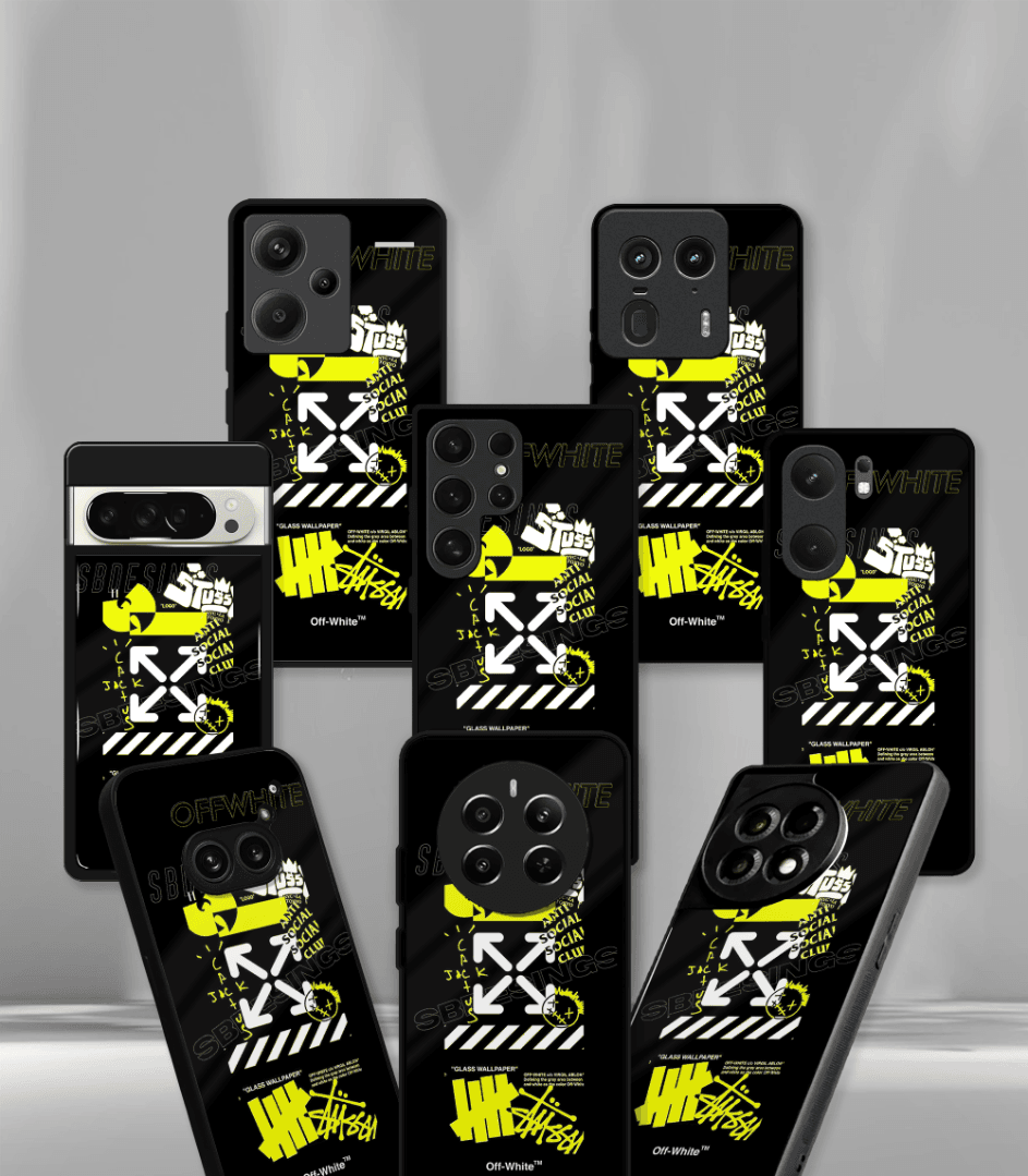 offwhite premium glossy phone case compatible for all phone models!
