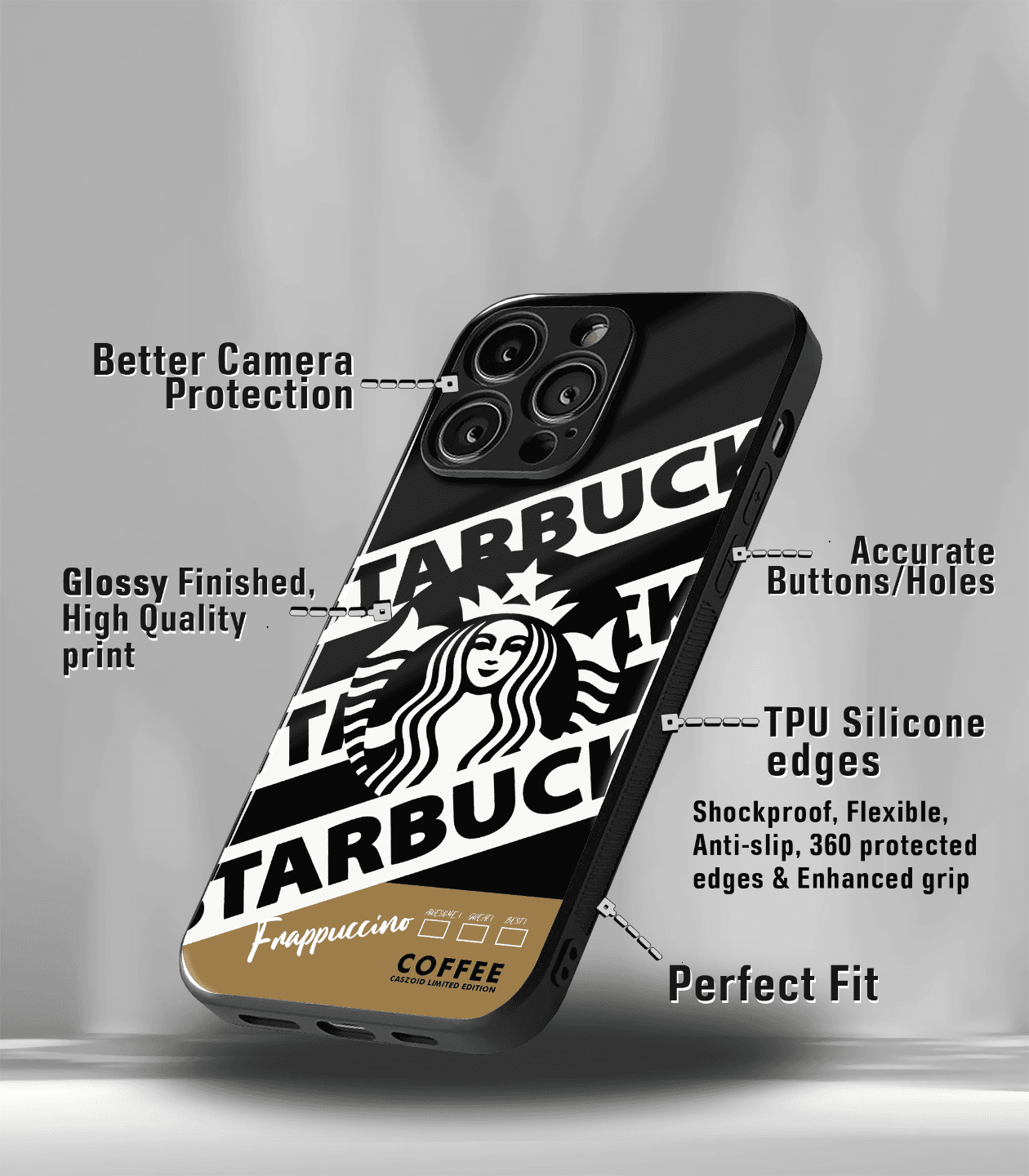 coffee edition premium glossy phone case compatible for all phone models!