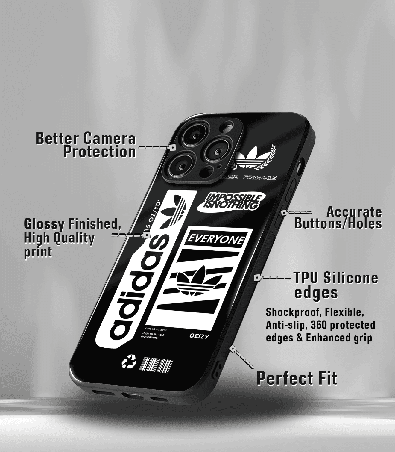 spin off premium glossy phone case compatible for all phone models!