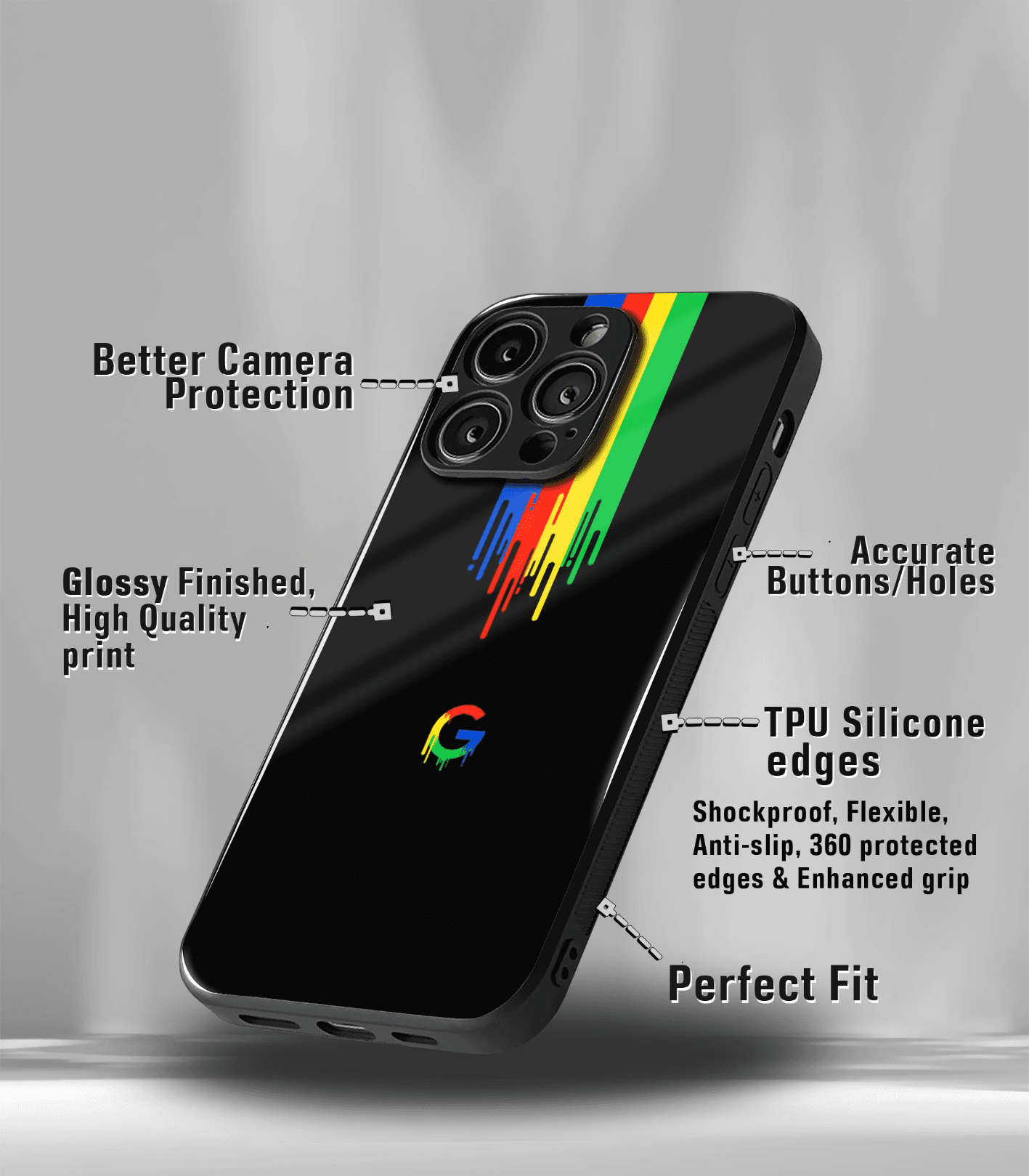 spin off premium glossy phone case compatible for all phone models!