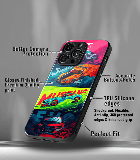 Super Car Automotive Premium Glossy Phone Case compatible for every Phone Models.
