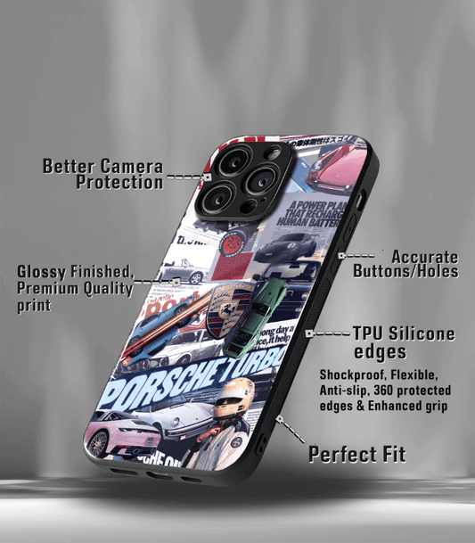 Porsche Super Car Automotive Premium Glossy Phone Case compatible for every Phone Models.