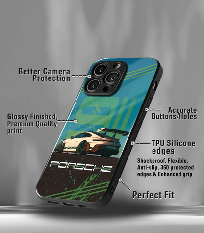 Porsche Super Car Automotive Premium Glossy Phone Case compatible for every Phone Models.
