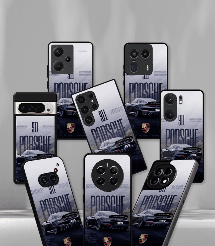 porsche super car automotive premium glossy phone case compatible for every phone models.