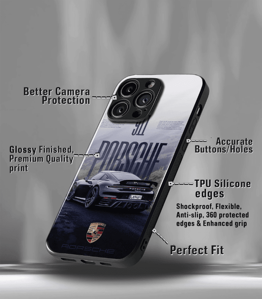 Porsche Super Car Automotive Premium Glossy Phone Case compatible for every Phone Models.