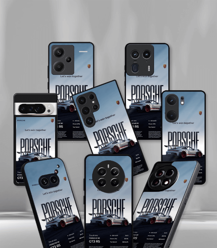 porsche super car automotive premium glossy phone case compatible for every phone models.