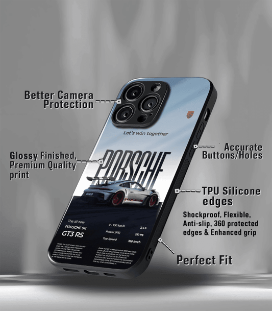 Porsche Super Car Automotive Premium Glossy Phone Case compatible for every Phone Models.