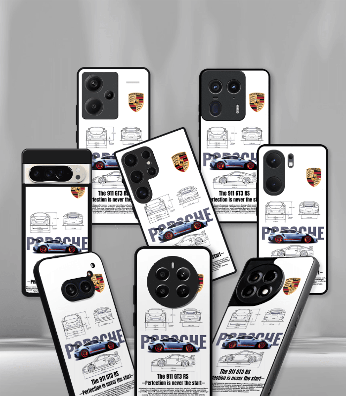 porsche super car automotive premium glossy phone case compatible for every phone models.