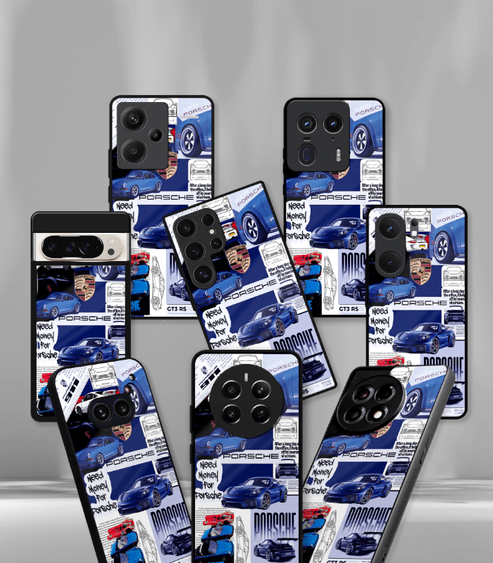 porsche super car automotive premium glossy phone case compatible for every phone models.