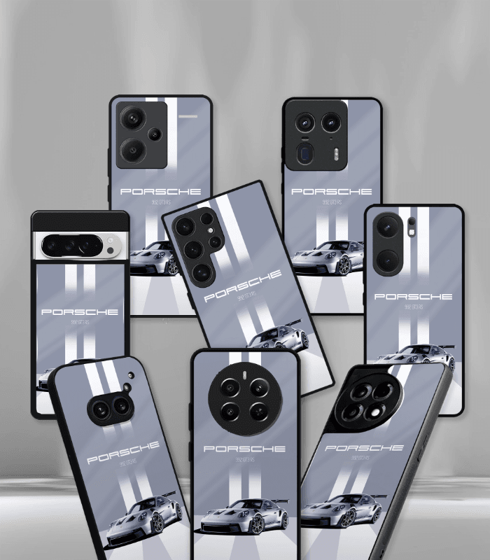 porsche super car automotive premium glossy phone case compatible for every phone models.