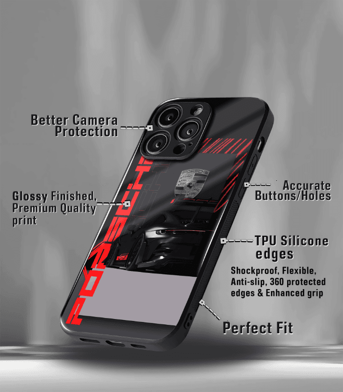 porsche super car automotive premium glossy phone case compatible for every phone models.