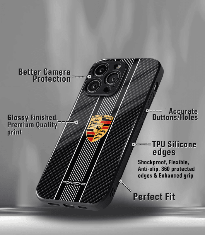 porsche super car automotive premium glossy phone case compatible for every phone models.