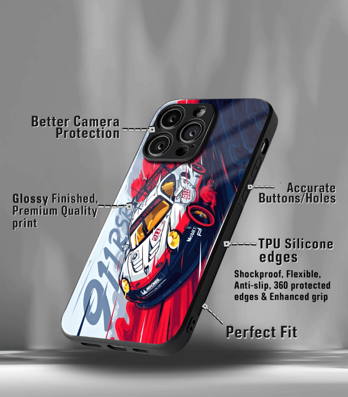 porsche super car automotive premium glossy phone case compatible for every phone models.