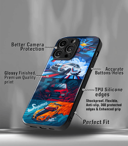 Super Car Automotive Premium Glossy Phone Case compatible for every Phone Models.
