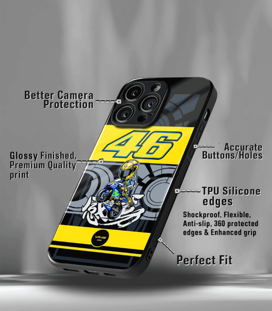 VR46 Rossi Premium Glossy Phone Case compatible for every Phone Models.