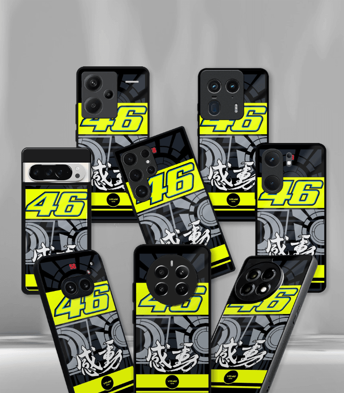 vr46 rossi premium glossy phone case compatible for every phone models.