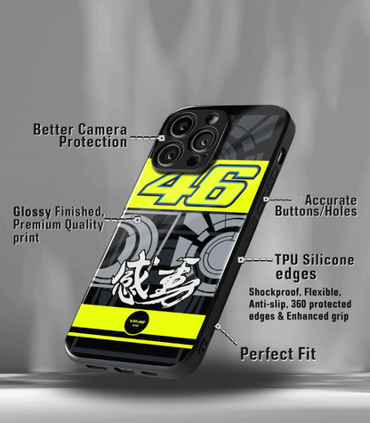 VR46 Rossi Premium Glossy Phone Case compatible for every Phone Models.