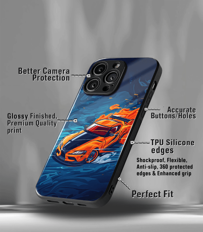 super car automotive premium glossy phone case compatible for every phone models.