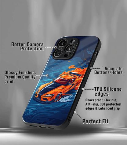 Super Car Automotive Premium Glossy Phone Case compatible for every Phone Models.