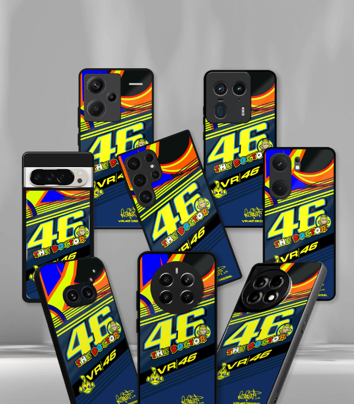 vr46 premium glossy phone case compatible for every phone models.