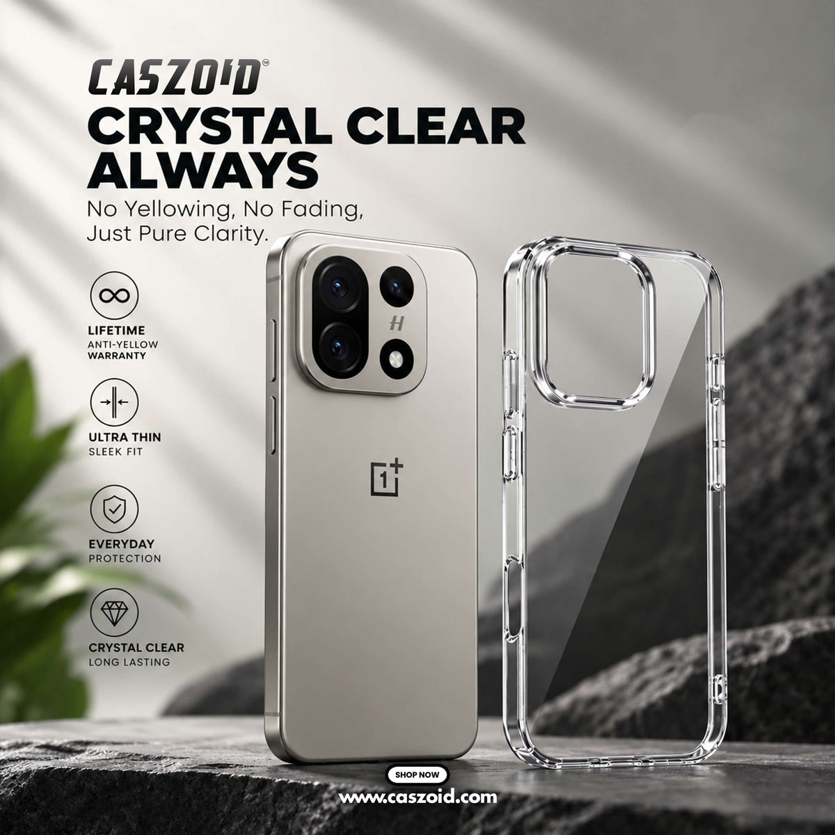 anti-yellow crystal clear phone case with lifetime anti-yellow warranty