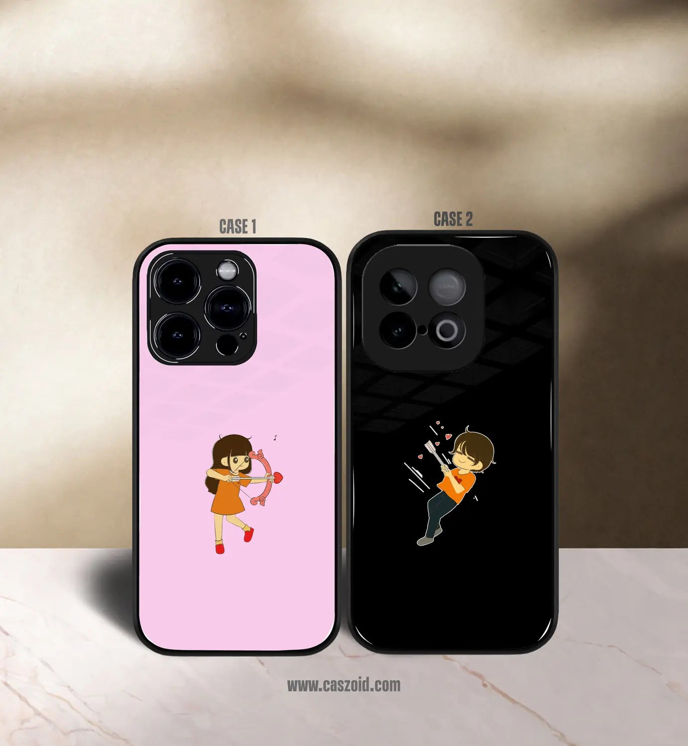 cute boy and girl  premium glossy couple combo cases