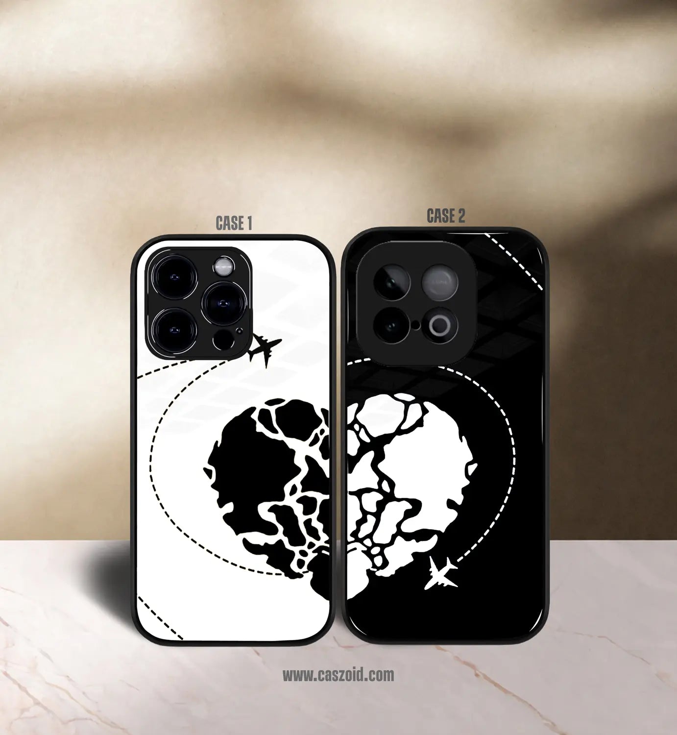 travel & love premium glossy couple combo cases