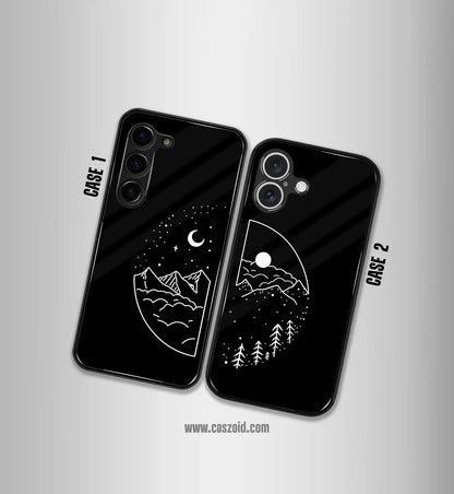 Better Half Moon & Sun Premium Glossy Couple Combo Cases