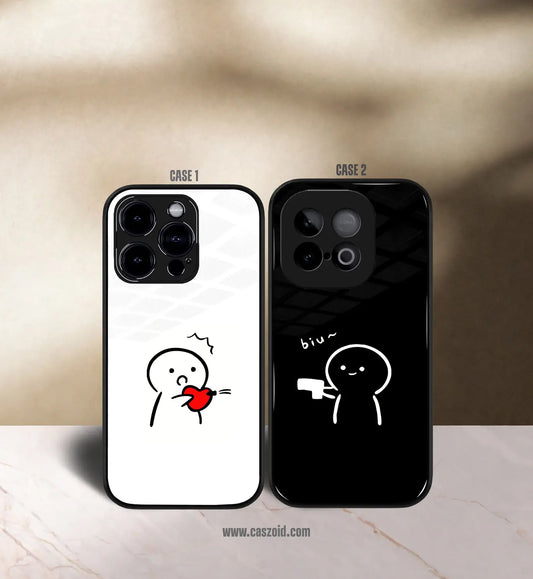 Cute Fighting Couples Premium Glossy Couple Combo Cases