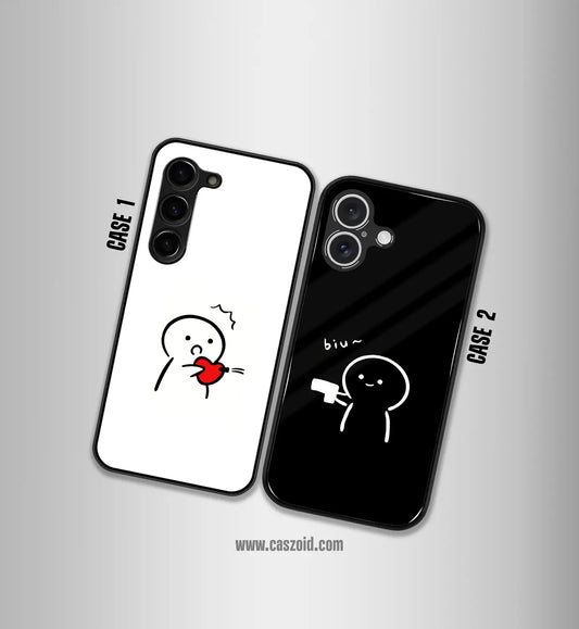 Cute Fighting Couples Premium Glossy Couple Combo Cases