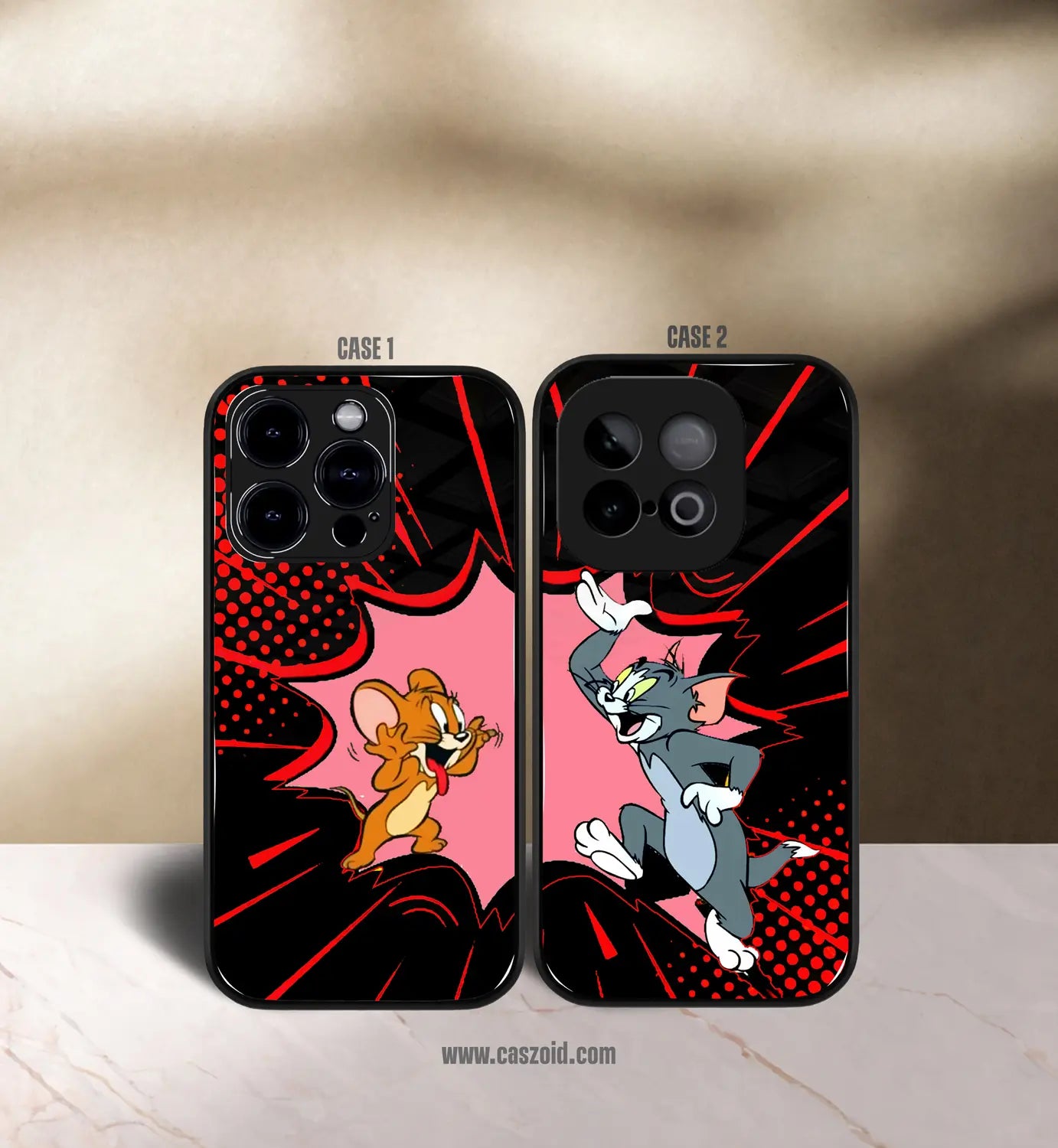 fighting tom & jerry couples premium glossy couple combo cases