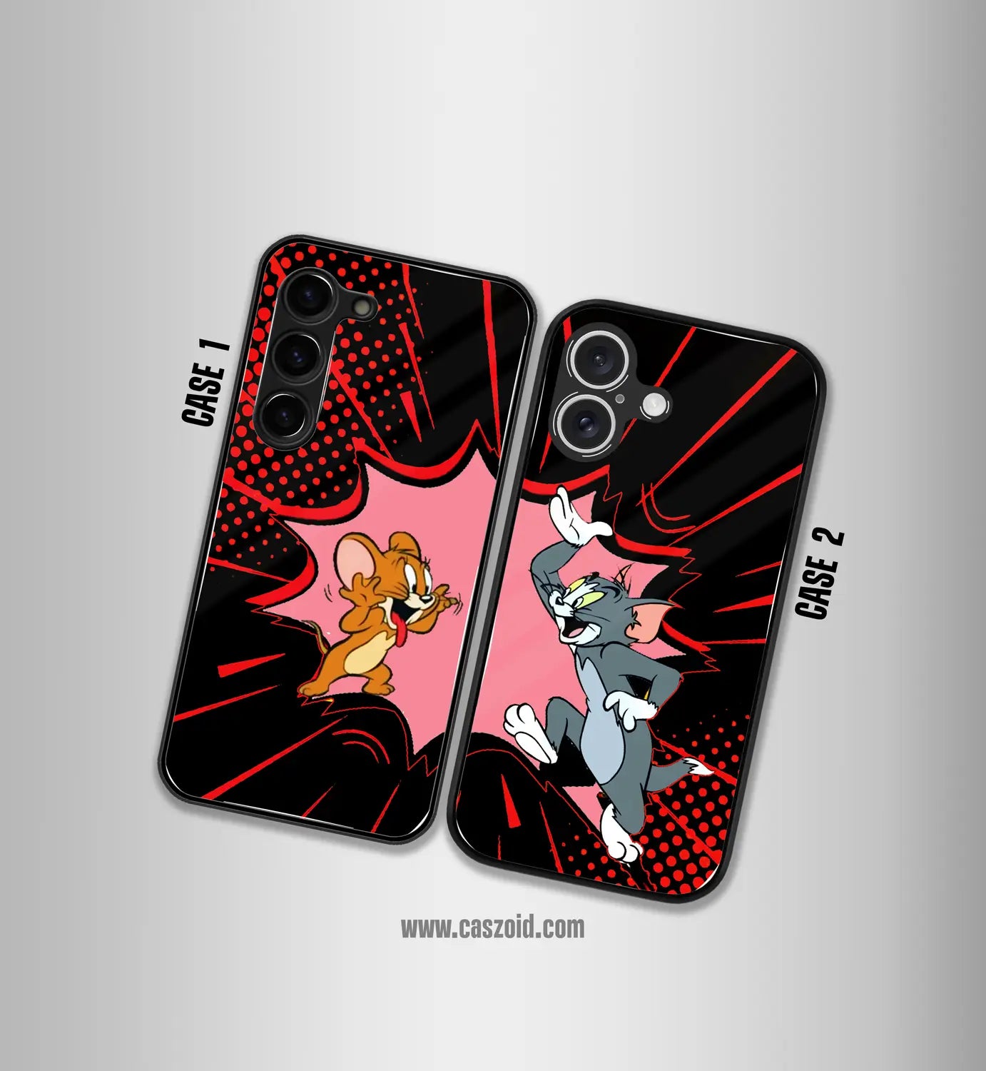 fighting tom & jerry couples premium glossy couple combo cases