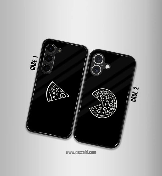 Shared Pizza with Love Premium Glossy Couple Combo Cases
