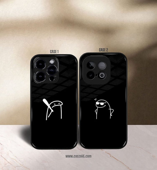 War & Love Black Premium Glossy Couple Combo Cases