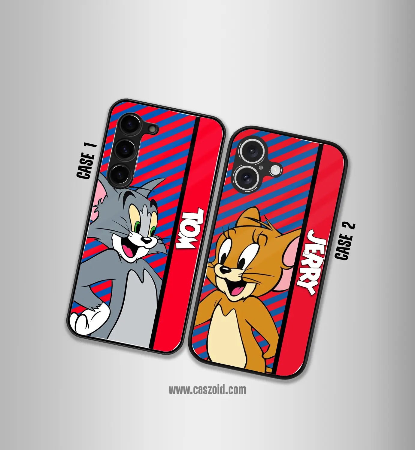 laughing tom & jerry couples premium glossy couple combo cases