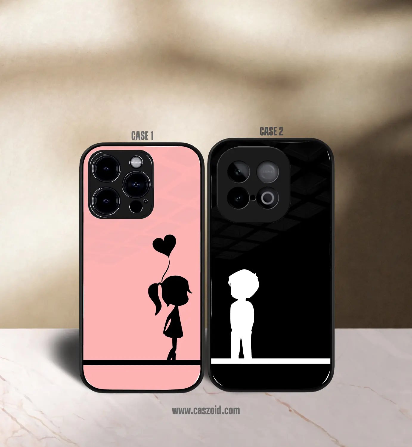 girl & boy premium glossy couple combo cases