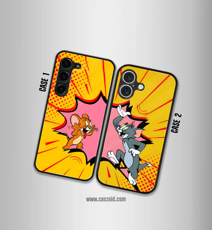Fighting Tom & Jerry Couples Premium Glossy Couple Combo Cases