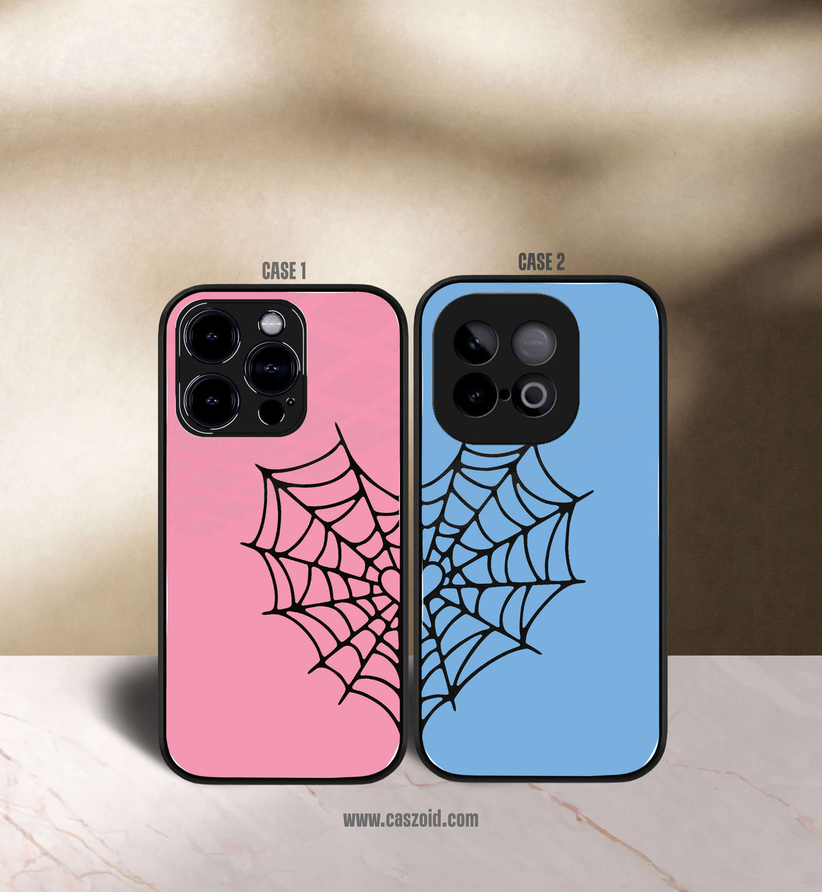 spider web couples premium glossy couple combo cases