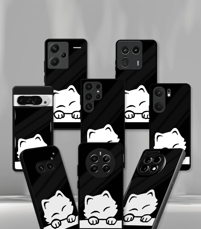 cute cat premium glossy phone case