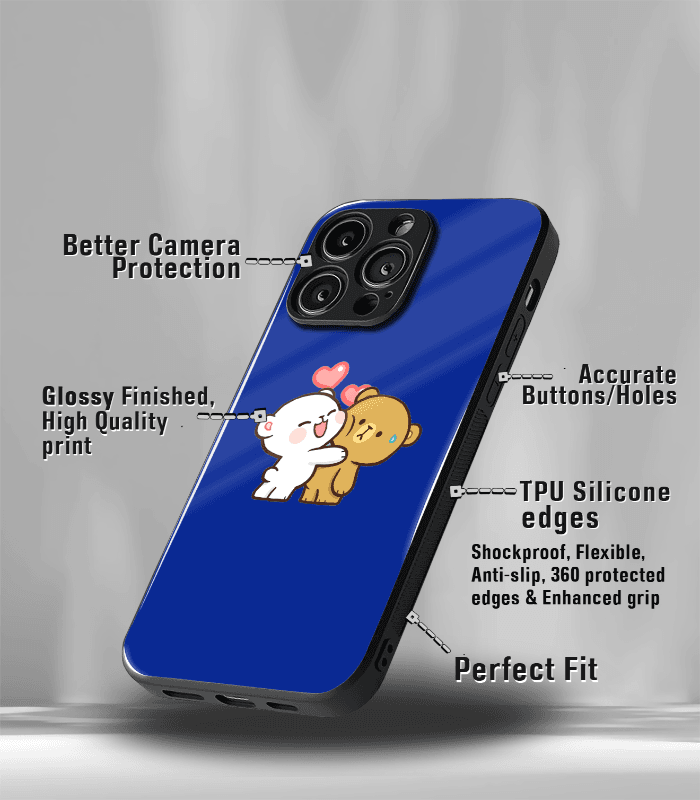 cute pandas premium glossy phone case