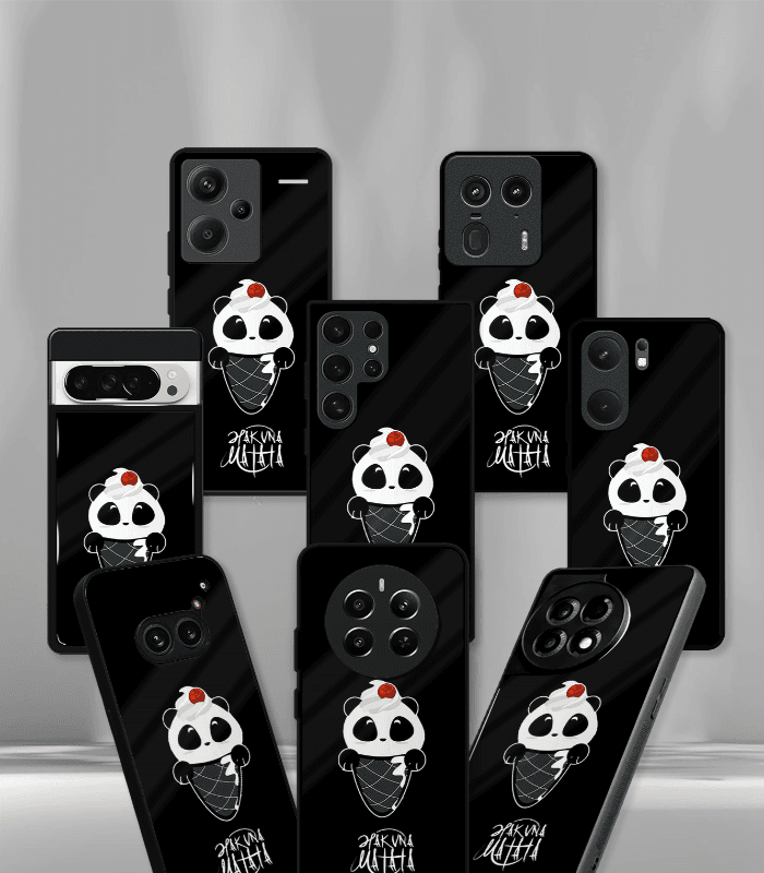 black panda premium glossy phone case