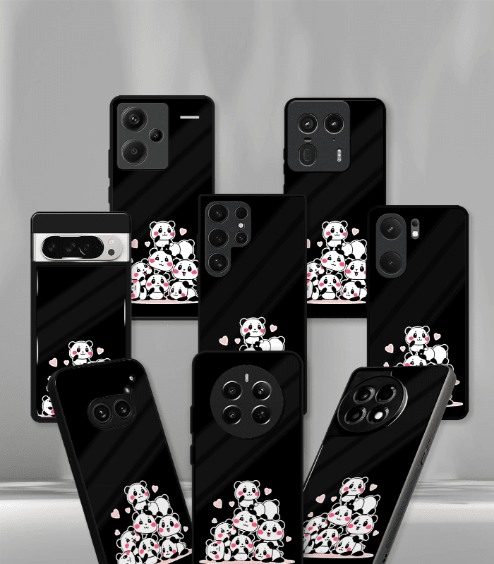 bunch of pandas premium glossy phone case