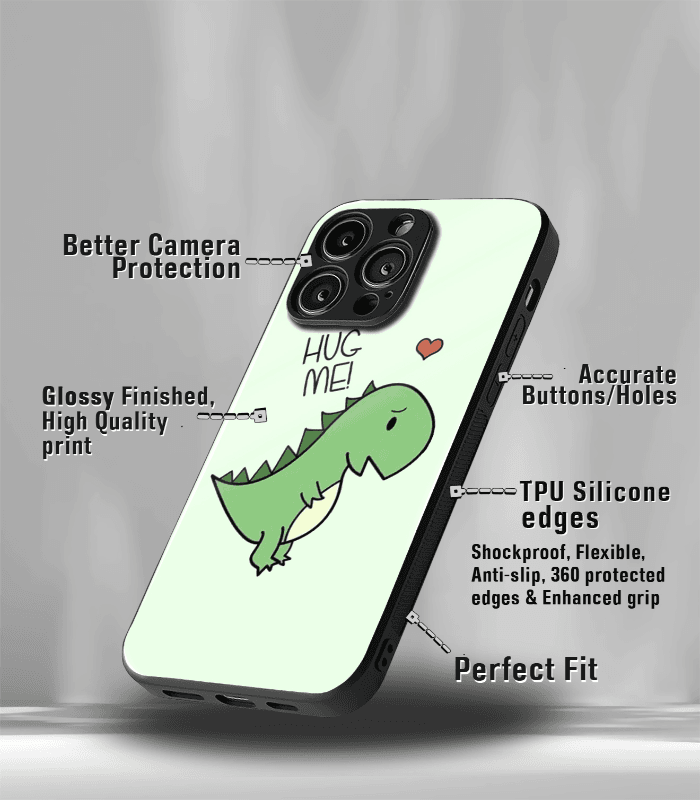 hug me dino baby premium glossy phone case