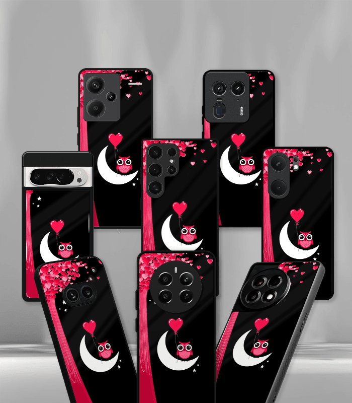 lovely owl premium glossy phone case